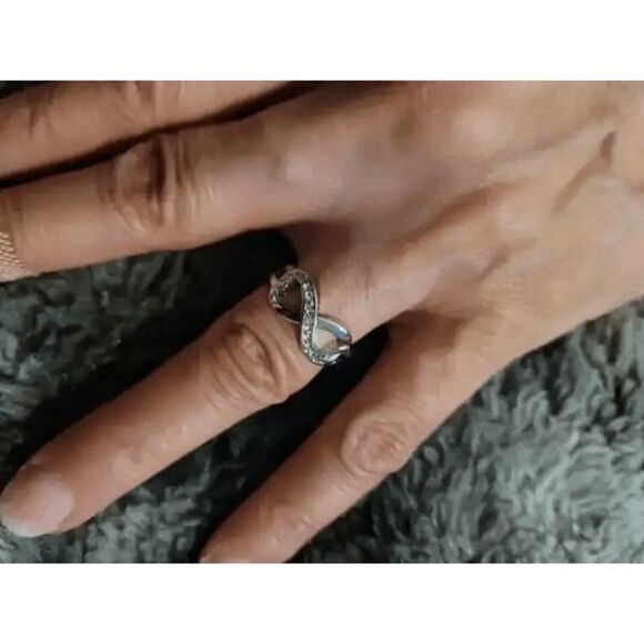 Infinity Silver Plated Diamond Ring - Picture 5 of 5